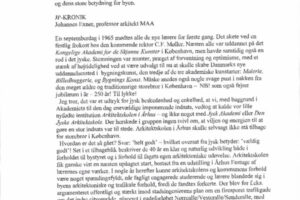 Arkitektskolen Århus 40 år – Kronik JP. 21.9.2005