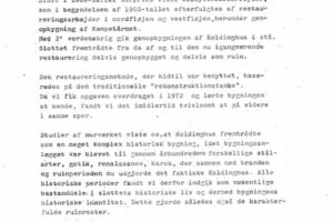 Om Koldinghusrestaureringen og de manglende tårne, 1988.6