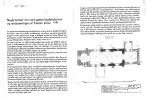 Nogle tanker om vore gamle landsbykirker og restaurering af Terslev Kirke 1980.1