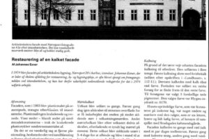 Restaurering af en kalket facade – Arkitekten 8:79, 1979.2