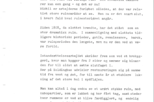 Om Koldinghus’ restaurering – Tale ved udstilling d.12.10.1984