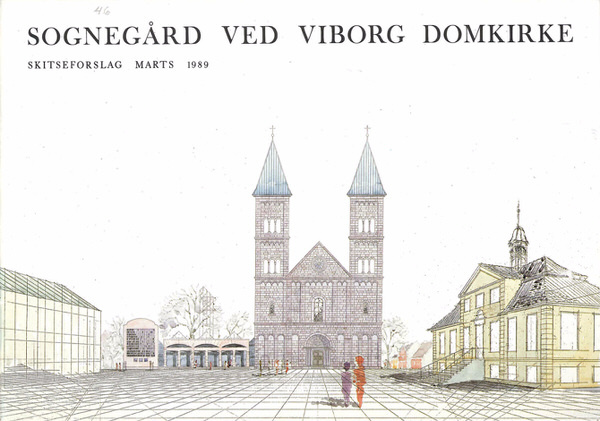 Sognegård ved Viborg Domkirke – Ikke opført skitseforslag marts 1989