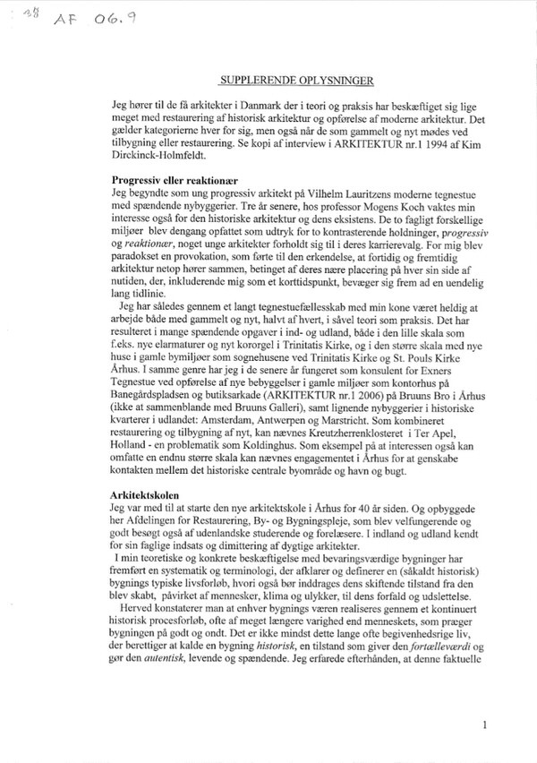 Supplerende oplysninger, 2006.9